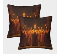 kaiyun Grand Prêtre Tenant Le Sceptre Rituel Taie d'oreiller Flamme éternelle Housses De Coussin Carrée Décoration Salon Canapé 50x50cm Paquet De 2