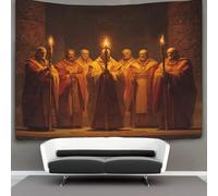 kaiyun Grand prêtre tenant le sceptre rituel Tapisserie,Flamme éternelle À Suspendre Au Mur,Décoration Murale Pour Chambre Dortoir Fête 70cmx100cm