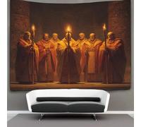 kaiyun Grand prêtre tenant le sceptre rituel Tenture Murale Tapisserie,Flamme éternelle Décoration Murale,art Mural Au Plafond 100cmx150cm