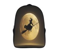 kaiyun Grande lune éclatante Sacs À Dos,imprim É 3D Cartable Sorcière volante Sac Mode Pour Maternelle Ou Primaire 16 inch