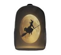 kaiyun Grande lune éclatanteSacs À Dos Pour Enfants École,Sorcière volante Grande Capacité Adolescents Sac À Garçons Filles Voyage 17inch