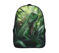 kaiyun Green Iguane in The Forêt Sacs À Dos,3D Imprimé Faune Étudiant Cartable Garçons Filles Livre Sac Pour Maternelle Ou Primaire 16 inch