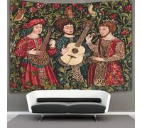 kaiyun Groupe de folk rock médiéval Tapisserie Murale À Suspendre, Style manuscrit enluminé Pour Décoration De Chambre À Coucher,fête D'anniversaire Ou Toile De Fond De Jardin 130cmx150cm