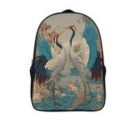 kaiyun Grue japonaise gris clair et bleu clair Sacs À Dos,3D Imprimé Étudiant Cartable Garçons Filles Livre Sac Pour Maternelle Ou Primaire 16 inch
