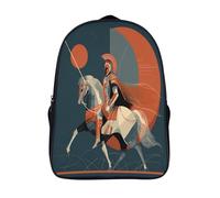 kaiyun Guerrier à cheval, tenant une lance Sac À Dos D'écolier,imprimé En 3D, Cartables Scolaires Enfants,Grande Capacité,pour Voyage,léger 16 inch