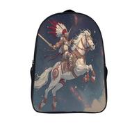 kaiyun Guerrier aztèque à cheval tenant une épée Sac À Dos Filles Cartable Enfants Garçons 16 inch Grande Capacité Adolescents Sac De Voyage Scolaire Poids Léger