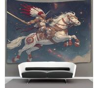 kaiyun Guerrier aztèque à cheval tenant une épée Tapisserie, À Suspendre Au Mur,Décoration Murale Pour Chambre Dortoir Fête 70cmx100cm