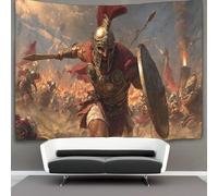 kaiyun Guerrier grec en armure de bronze et casque à plumes Décorations Tapisserie Tenture Murale Impression 3D Couverture Murale Affiche Pour Salon Chambre Dortoir Décor 130cmx150cm