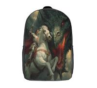 kaiyun Guerrier médiéval en armure combattant courageusement un Dragon féroce Sacs À Dos,imprim É 3D Cartable Sac Mode Pour Maternelle Ou Primaire 17inch