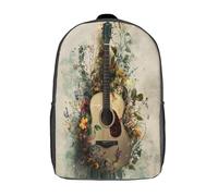 kaiyun Guitare acoustiquee Sac À Dos Enfant Garçon Et Fille Cartable,Plant Fleurs De Sac Dos De Grande Capacité Les Bon Pour L'école Et Les Voyages 17inch