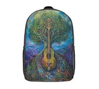 kaiyun Guitare Sacs À Dos,imprim É 3D Cartable Mandoline de l'arbre-monde Sac Mode Pour Maternelle Ou Primaire 17inch