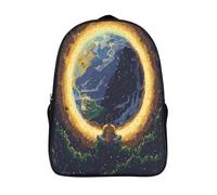 kaiyun Halo jaune terrestre Voituretable Mysterious EEspace Imprimé 3D Sac À Dos Pour Ordinateur Portable Unisexe Pour Enfants/étudiants/Adultes 16 inch