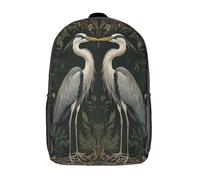 kaiyun Hérons élégants Cartable Illustration Art nouveau Imprimé 3D Sac À Dos Pour Ordinateur Portable Unisexe Pour Enfants/étudiants/Adultes 17inch