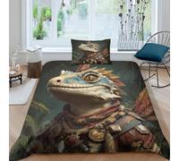 kaiyun Homme-lézard aventurier 3 Pcs Couverture De Couette Doux Literie Set en Microfibre 3D Imprimé avec Taies d'oreiller pour Filles Garçon Single(135x200cm)