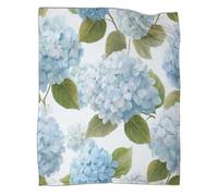 kaiyun Hortensias Doux et Bleu pâle Édredon | Couverture De Canapé | Housse De Voyage Douce Et,50x60inch(127x152cm)