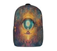 kaiyun Œil de géométrie sacrée Sacs À Dos,imprim É 3D Cartable Meditative Figure humaine Crâne Sac Mode Pour Maternelle Ou Primaire 17inch