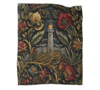 kaiyun Île d'Écosse, Phare, Plantes,Nouvelle Couverture De Dortoir,Douce,Confortable,Moelleuse,Quatre Saisons,80x90inch(200x230cm)
