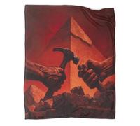 kaiyun Illustration de Deux Mains puissantes ciselant Une Pyramide au Marteau Impression 3D Couvre-lit Conçu Doux Et Chaud en Flanelle Couverture Pelucheuse 60x80inch(150x200cm)