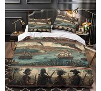 kaiyun Images of The Spanish-Maya Colonial War in The Americas Housse De Couette 3D, Literie Microfibre avec Taies d'oreiller (3 Pièces) pour Filles Garçon Super King（260x220cm）