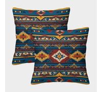 kaiyun Indian-Style Horizontal Graphic Patterns Housses De Coussin - Chambre À Coucher Décoratives pour Canapés,Lits,chaises,Salons,Voitures,Livré avec Fermeture Éclair Invisible 45x45cm Paquet De 2