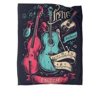 kaiyun Instruments de Musique Couverture Imprimée Chaude Et Douce pour Camping en Plein Air Style Art rupestre Vintage Couvre-lit Quatre Saisons pour Chambre À Coucher 60x80inch(150x200cm)