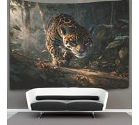 kaiyun Jaguar in The Forêt Tapisserie Murale À Suspendre, Murales,Plaque De Pique-Nique Décoration Murale Plafond Art Mural 150cmx200cm