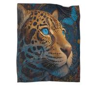 kaiyun Jaguar, Papillon Bleu Couverture Imprimée en 3D Art Populaire Mexicain Édredon en Peluche Douce pour Lits Et Canapés De Vacances,50x60inch(127x152cm)