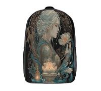 kaiyun Jeune femme debout devant un autel de Lotus Sacs À Dos,3D Imprimé Étudiant Cartable Garçons Filles Livre Sac Pour Maternelle Ou Primaire 17inch