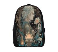 kaiyun Jeune femme debout devant un autel de lotus Sacs À Dos Étudiant Cartables Scolaires 3D Imprimé Sacs D'école Pour Garçons Filles 16 inch