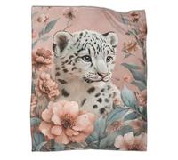 kaiyun Jeune léopard des neiges Est Douce,Confortable Et Chaude, Couverture Jetée Motif 3D Retro Motif Floral in Pale Colors,Le Lit Adapté Aux Adultes Et Aux Adolescent 60x80inch(150x200cm)