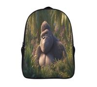 kaiyun Jungle Cartable À Dos Enfant École Fille Garçon Collége Sac De Voyage Silver Back Un gorille Léger Sac D'école Scolaires 16 inch