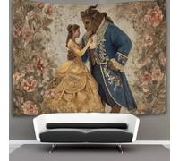 kaiyun La Belle et la Bête Tapisserie Murale À Suspendre, FleursRoses And Magnolias Murales,Plaque De Pique-Nique Décoration Murale Plafond Art Mural 130cmx150cm