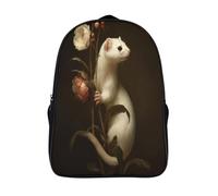 kaiyun La queue de l'hermine s'enroule autour de la tige de la fleur Sac A Dos Scolaire, Cartable Fille Garçons Enfant,Adolescent Loisir Voyage Utilisation Quotidienne 16 inch