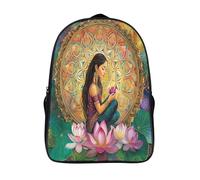 kaiyun Lady of Fleurs Sac À Dos Cartable Géométrie sacrée Lotus BackpacK Scolaire Enfants Portable Léger Et Design Respirant Unisexe 16 inch College Pack