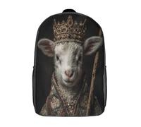 kaiyun L'agneau portait une couronne d'or incrustée de joyaux Sac A Dos Ecole Primaire,Sac À Dos Pour Enfants - Sac De Livre D'école Adolescents Con Boucle De Réglage 17inch