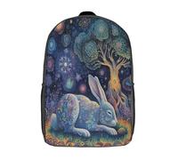 kaiyun Lapin psychédélique Sacs À Dos,3D Imprimé Arbre of Life Étudiant Voituretable Garçons Filles Livre Sac Pour Maternelle Ou Primaire 17inch