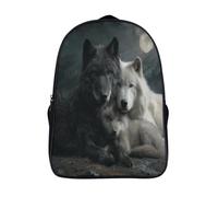 kaiyun Le clan des loups se blottit Sacs À Dos,imprim É 3D Cartable Lune Sac Mode Pour Maternelle Ou Primaire 16 inch