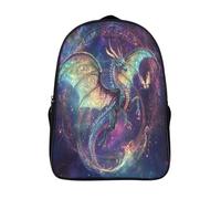 kaiyun Le Dragon Vole dans la galaxie Sac À Dos D'écolier,imprimé En 3D,Géométrie sacrée Pattern Cartables Scolaires Enfants,Grande Capacité,pour Voyage,léger 16 inch