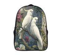 kaiyun Le faisan à couronne blanche est perché sur une branche d'arbre Sac À Dos Filles Cartable Enfants Garçons 39x29x16cm Grande Capacité Adolescents Sac De Voyage Scolaire Poids Léger