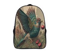 kaiyun Le moineau géant tenait deux cerises dans son bec Cartable À Dos Enfant École Fille Garçon Collége Sac De Voyage Léger Sac D'école Scolaires 39x29x16cm