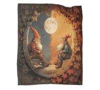 kaiyun Le Nain Assis sur Le Soleil Parle à la Lune Édredon | Couverture De Canapé | Housse De Voyage Douce Et Confortable,50x60inch(127x152cm)