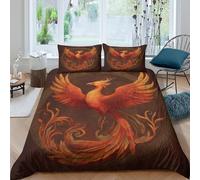 kaiyun Le Phénix, Oiseau immortel Parure De Lit Housse De Couette 3 Pièces avec Taies d'oreiller 3D Motif, Literie en Microfibre,pour Adultes Et Enfants King（220x240cm）