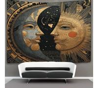 kaiyun Le soleil et la lune se font face Tapisserie Tenture Murales Décoration Murale,impression HD Pour Salon,chambre À Coucher Et Dortoir 70cmx100cm