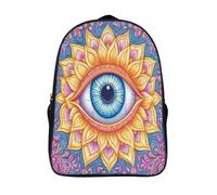 kaiyun Le troisième œil Cartable Mandala Imprimé 3D Sac À Dos Pour Ordinateur Portable Unisexe Pour Enfants/étudiants/Adultes 16 inch