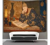 kaiyun L'empereur Kangxi assis dans son bureau Tapisserie Chine de la dynastie Qing Tenture Murales Décoration Murale,impression HD Pour Salon,chambre À Coucher Et Dortoir 70cmx100cm