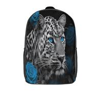 kaiyun Léopard aux yeux bleus Sacs À Dos,imprim É 3D Cartable Animal sauvage Sac Mode Pour Maternelle Ou Primaire 17inch