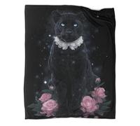 kaiyun Léopard aux Yeux Bleus vifs Jeté À Motifs pour Camping en Plein Air,Chaud Roses Roses Jeté Léger pour Canapé-lit 40x50inch(100x130cm)