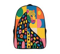 kaiyun Léopard Colorful Minimalist Style artistique Sac A Dos Ecole Primaire,Sac À Dos Pour Enfants - Sac De Livre D'école Adolescents Con Boucle De Réglage 16 inch