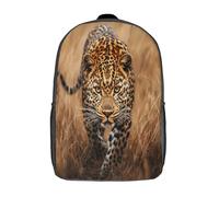 kaiyun Léopard élégant Sacs À Dos Pour Étudiant,Mignonne Prairie à hautes herbes Décontracté Pour Garçons Filles Cartable Scolaire 17inch