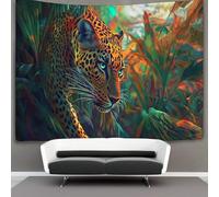 kaiyun Léopard in The Jungle Tapisserie Murale À Suspendre, Coloré Style Murales,Plaque De Pique-Nique Décoration Murale Plafond Art Mural 70cmx100cm